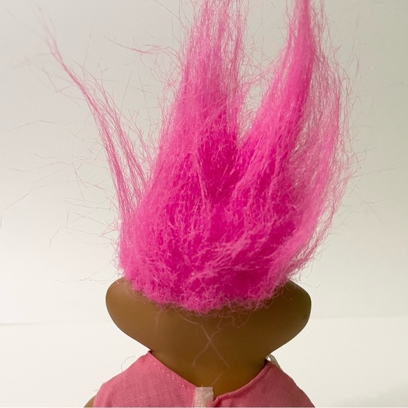 Vtg Troll Pink Hair Troll Doll with Floral Dress - Picture 7 of 16